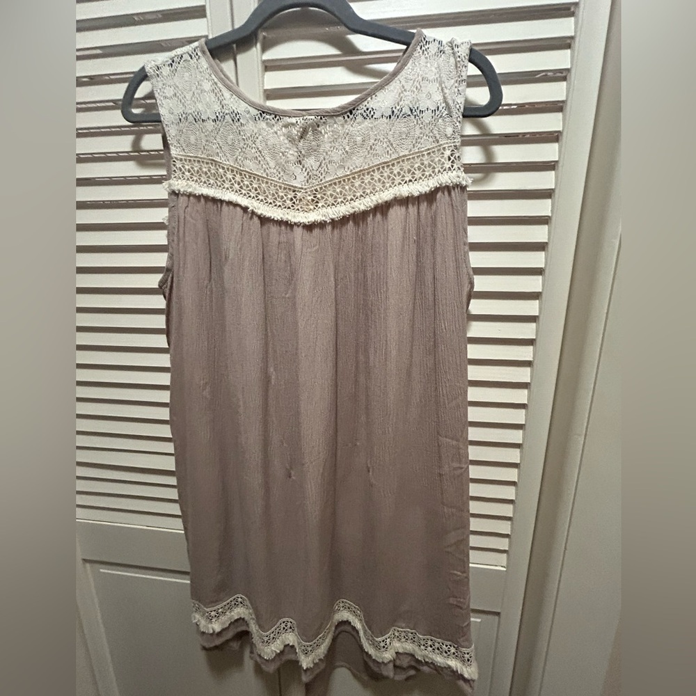 Umgee Cream Lace Detail Dress